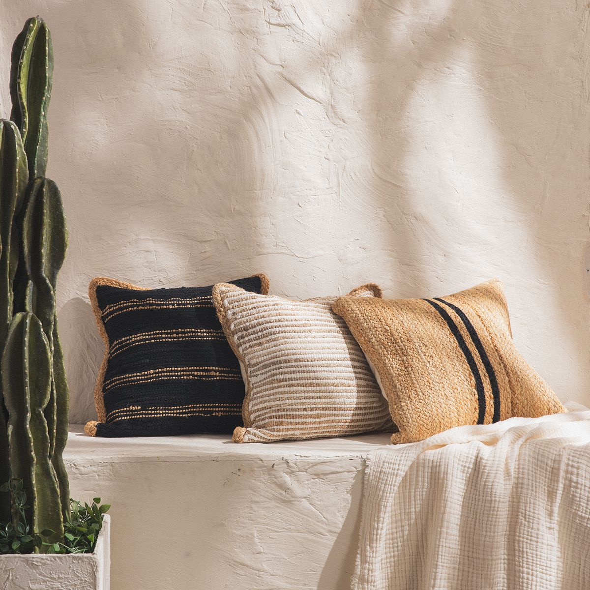 BASEMENT HOME - Cojín Jute Linea Med Beige Basement Home