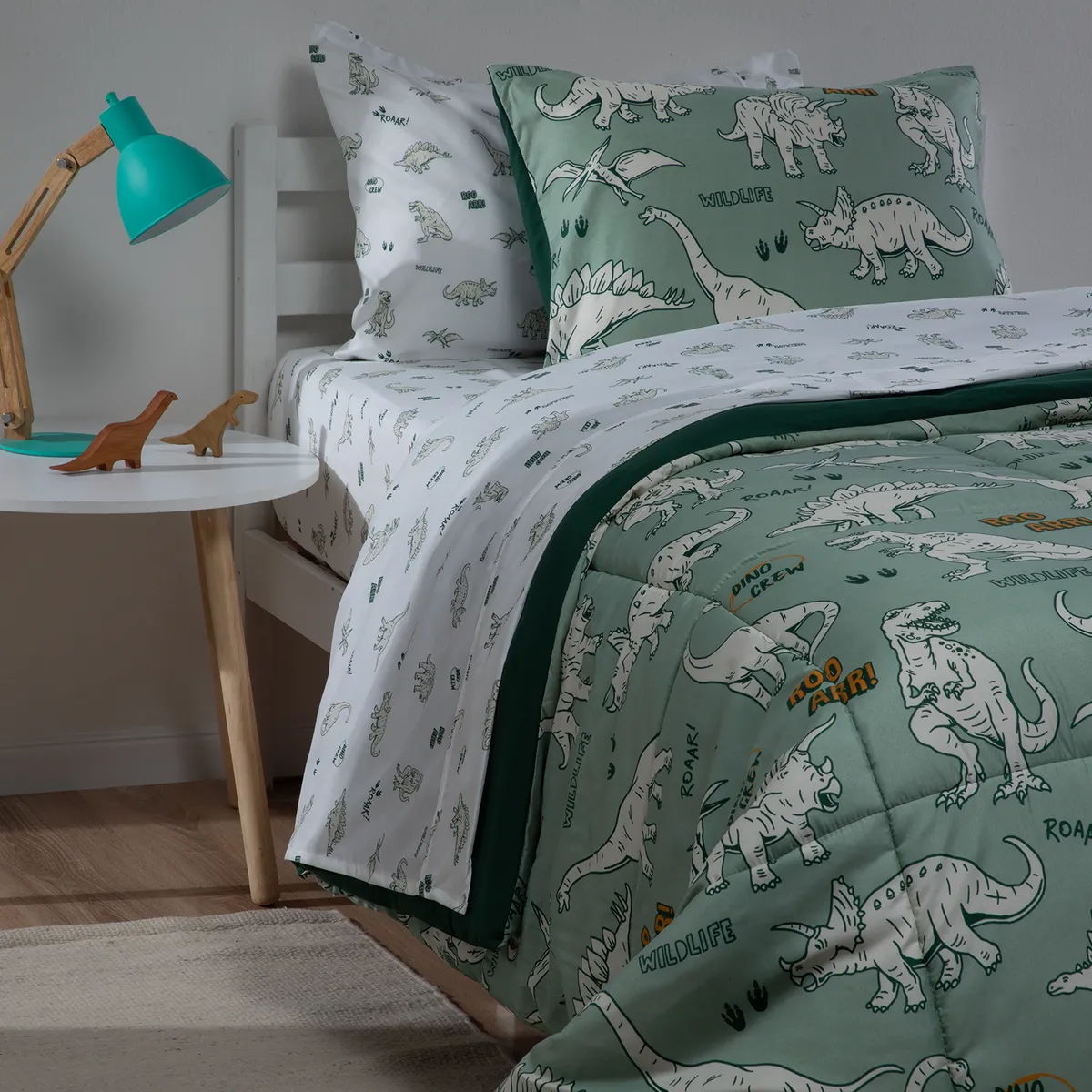 MICA KIDS - Juego De Cama Wild 1.5 Plazas: Plumón + Sábanas + Fundas De Almohadas Mica Kids