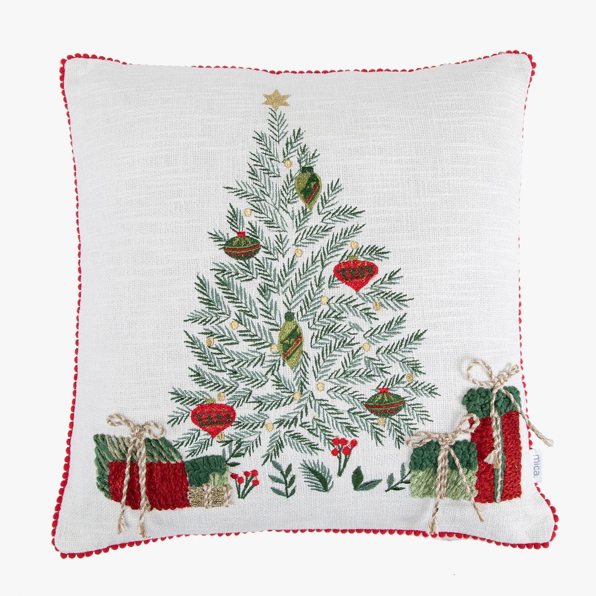 MICA - Cojín Navidad Gifts Blanco 45X45 Cm Mica