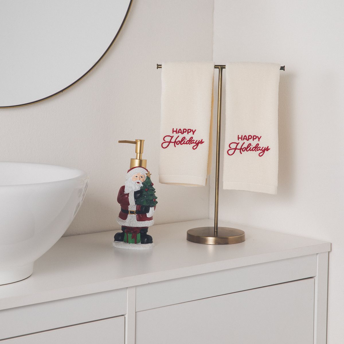 MICA - Set 3 Piezas Baño Navideño Xmas Santa Blanco 2X40X60 Cm Mica