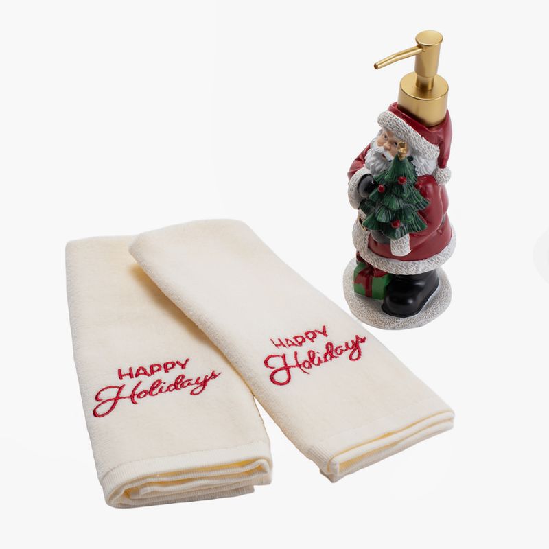MICA - Set 3 Piezas Baño Navideño Xmas Santa Blanco 2X40X60 Cm Mica