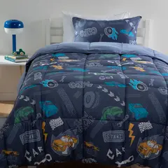 MICA KIDS - Plumón Infantil Car Azul 1.5 Plazas