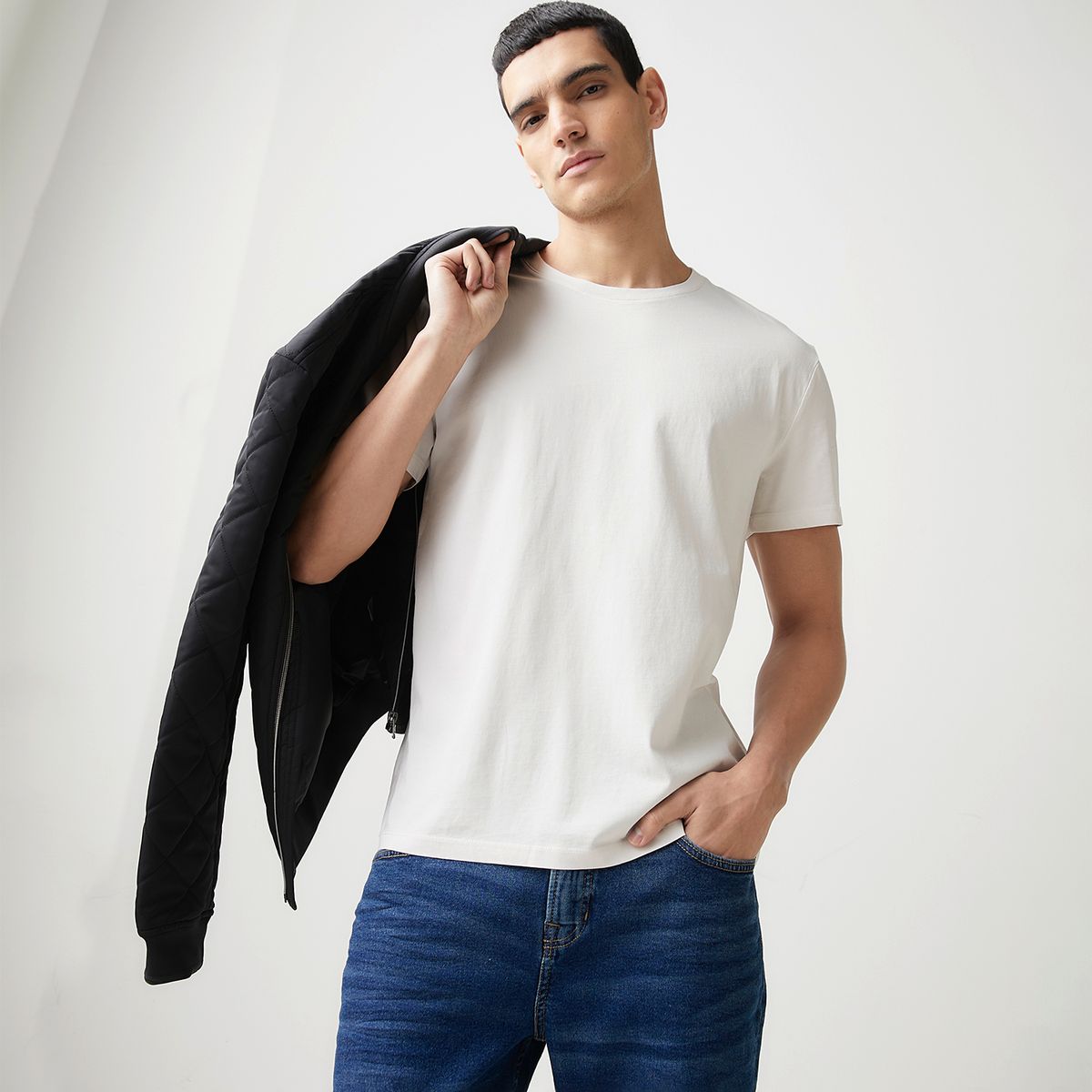 BASEMENT - Polera Manga Corta Algodón Hombre Basement