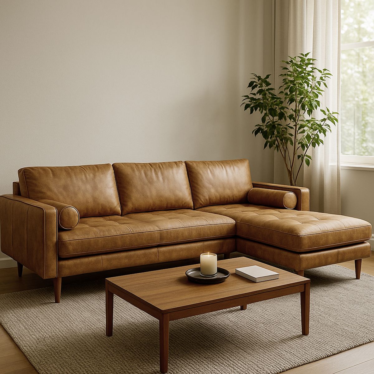 BASEMENT HOME - Sofá Seccional Connery Cuero Basement Home