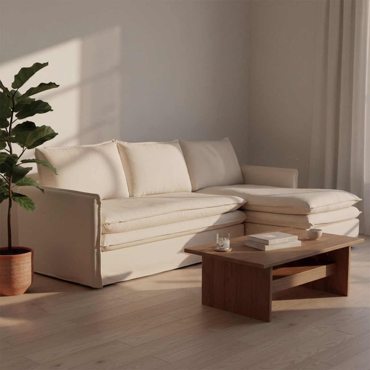 BASEMENT HOME - Sofá Seccional Pluma Arizona Derecho Basement Home