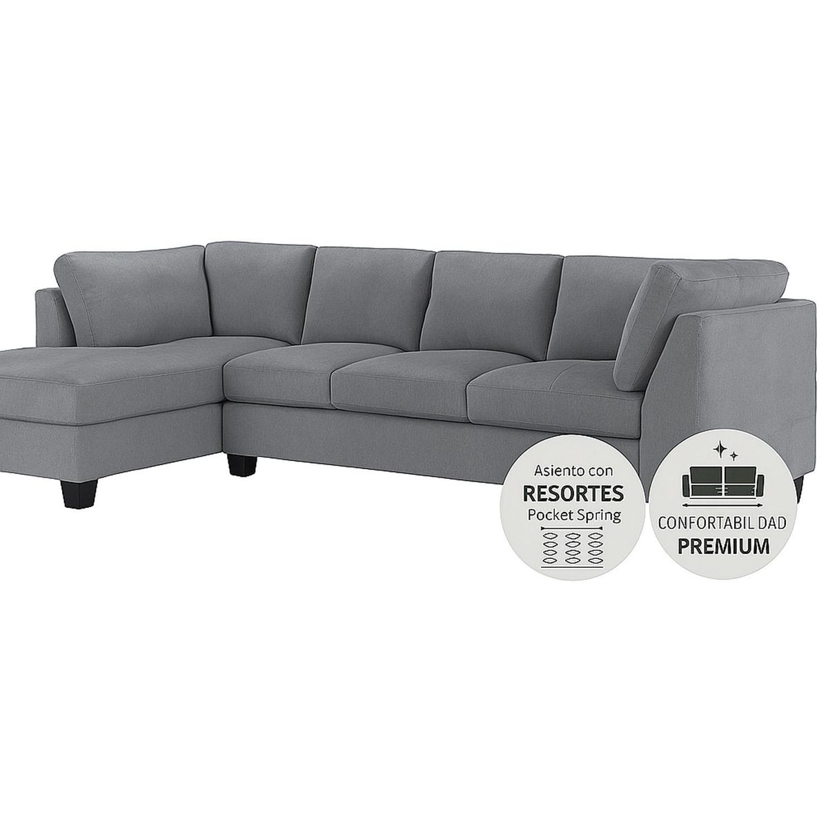 MICA - Sofá Seccional Benjamín Izquierdo 4 Cuerpos Mica