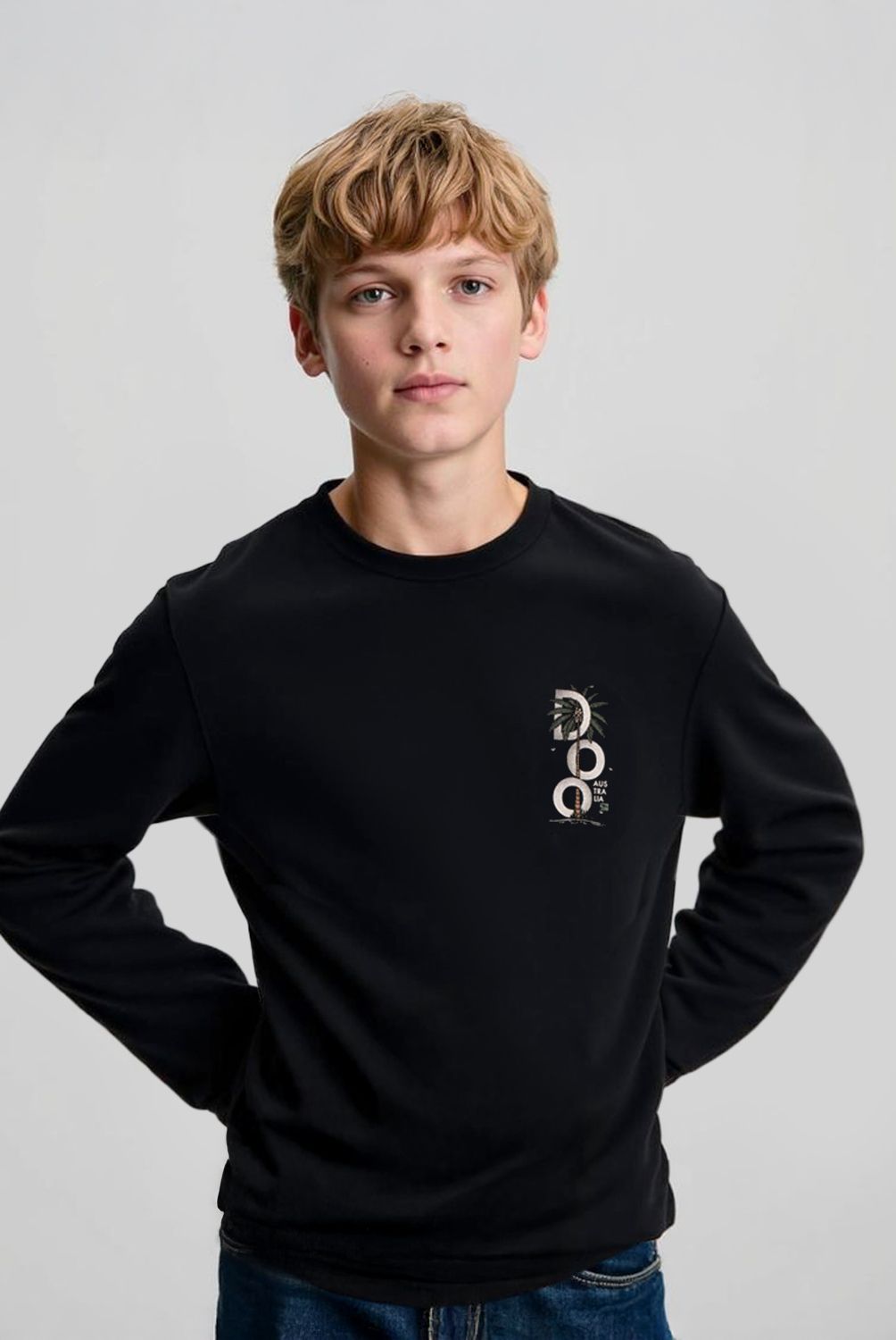 DOO AUSTRALIA - Polera Algodón Niño Manga Larga Doo Australia