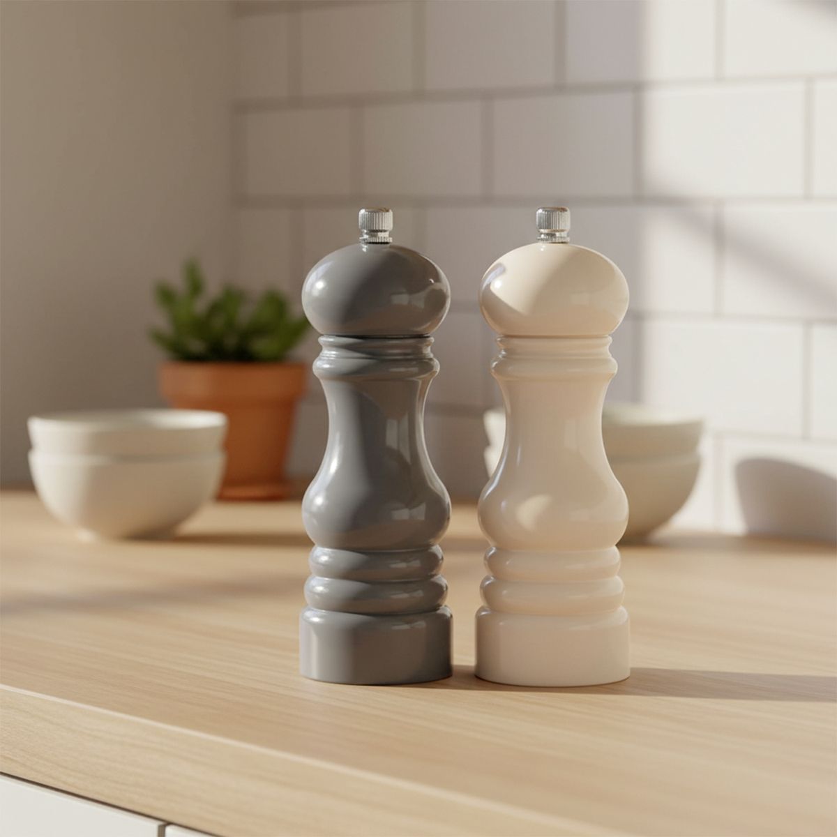 MICA - Set Salero y Pimentero Gris y Blanco Mica