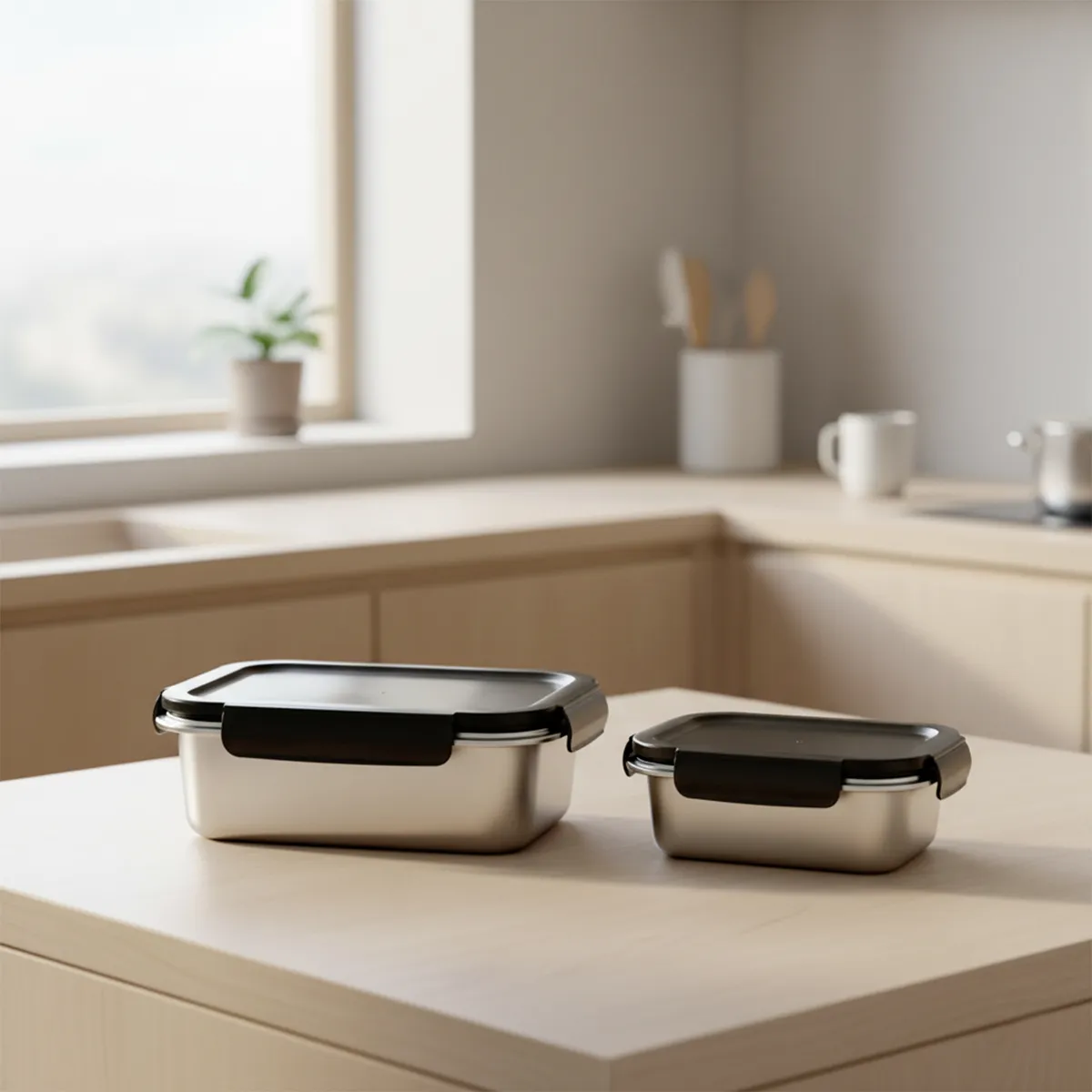 WURDEN - Set 2 Contedores Acero Inoxidable Black Wurden