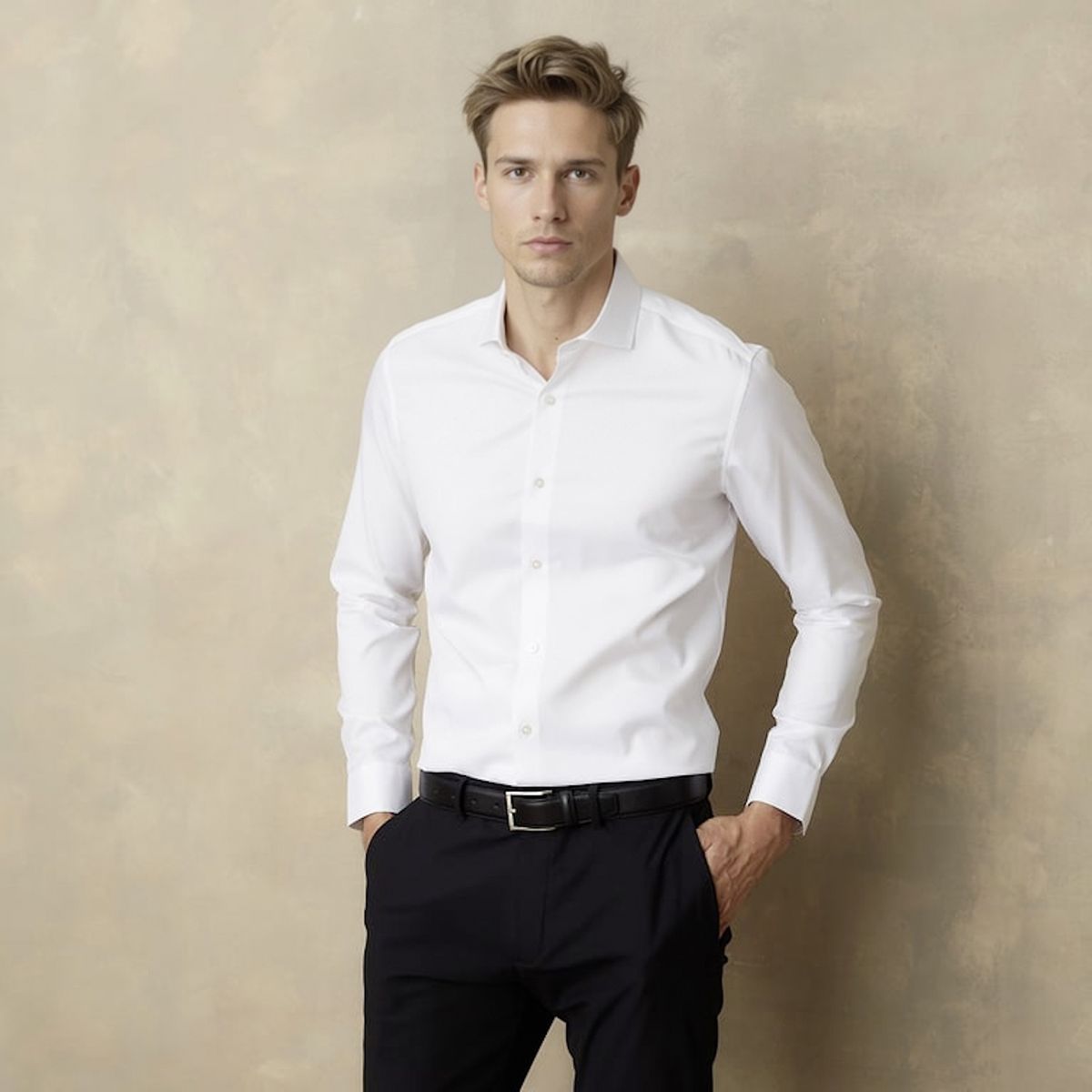 WOLF&HANK - Camisa de Vestir Manga Larga Algodón Hombre Wolf&Hank