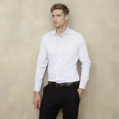 WOLF&HANK - Camisa de Vestir Manga Larga Algodón Hombre