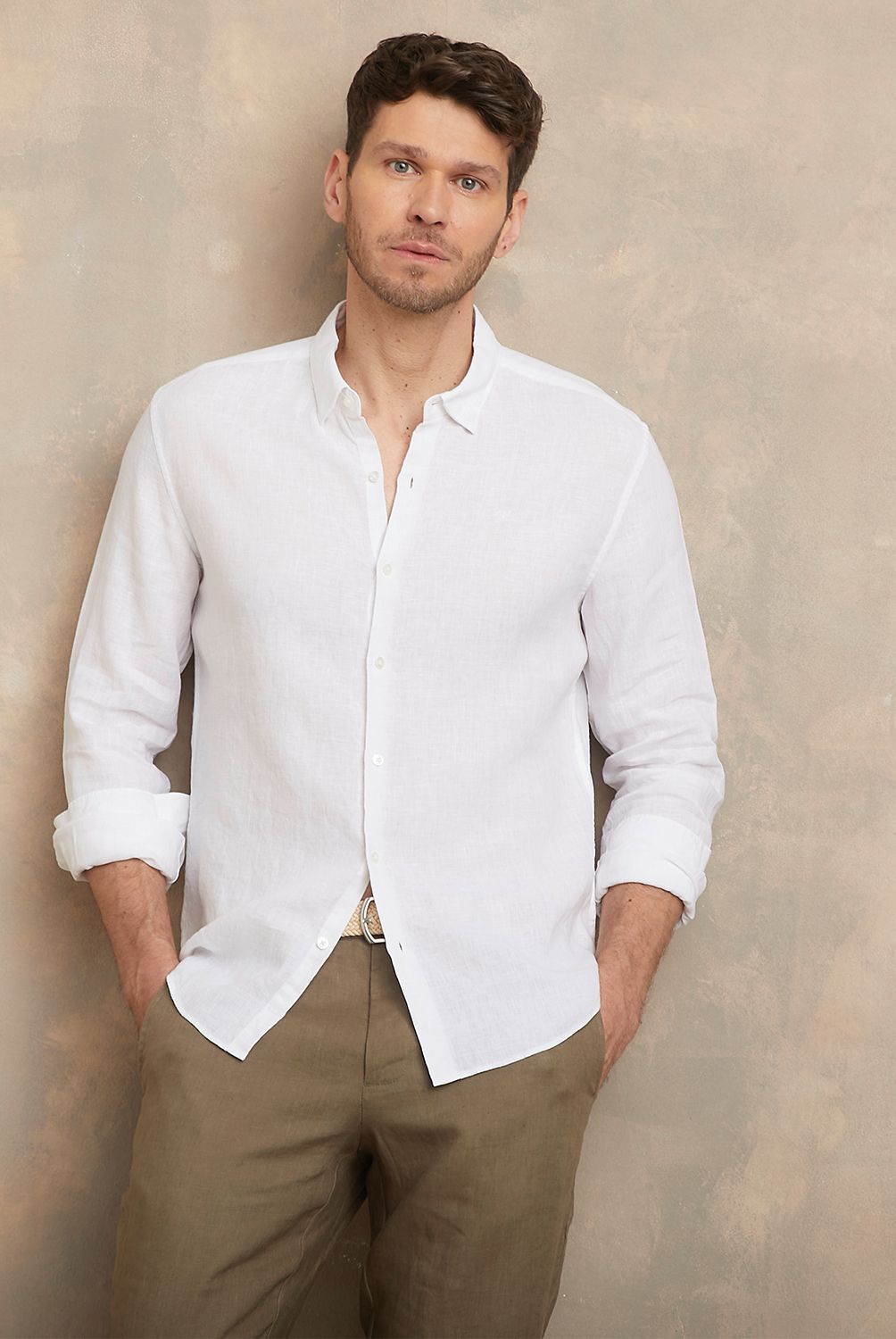 WOLF&HANK - Camisa Manga Larga Lino Hombre Wolf&Hank
