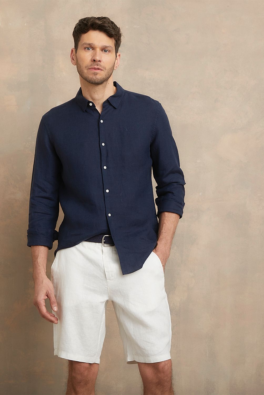 WOLF&HANK - Camisa Manga Larga Lino Hombre Wolf&Hank
