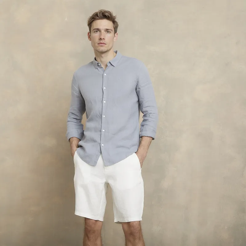 WOLF&HANK - Camisa Manga Larga Lino Hombre Wolf&Hank