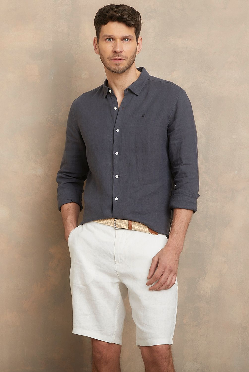 WOLF&HANK - Camisa Manga Larga Lino Hombre Wolf&Hank