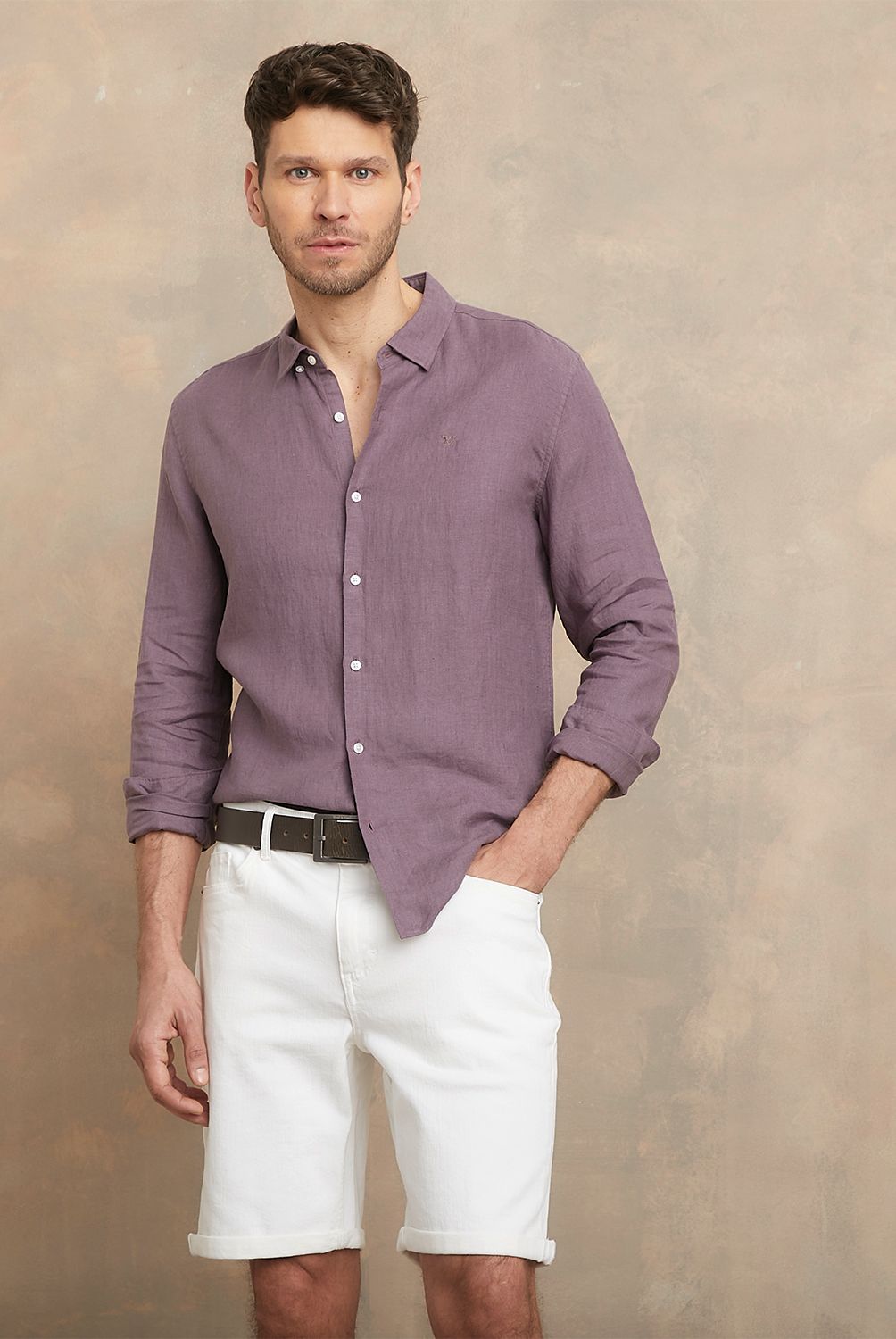 WOLF&HANK - Camisa Manga Larga Lino Hombre Wolf&Hank