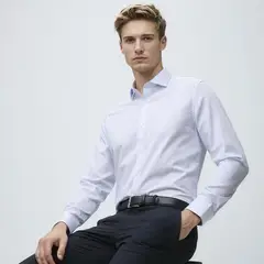 WOLF&HANK - Camisa de Vestir Manga Larga Algodón Hombre