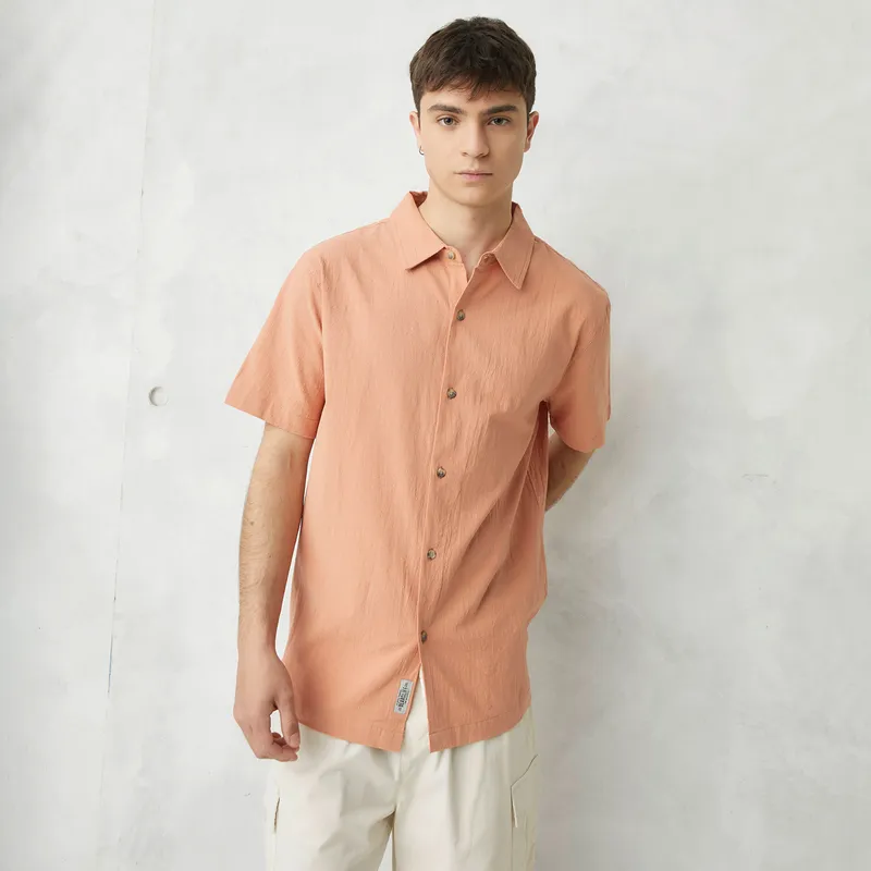 BEARCLIFF - Camisa Casual Manga Corta Algodón Hombre Bearcliff