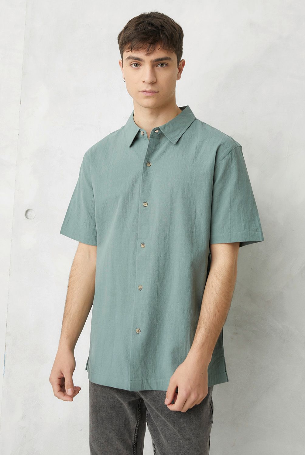 BEARCLIFF - Camisa Casual Manga Corta Algodón Hombre Bearcliff
