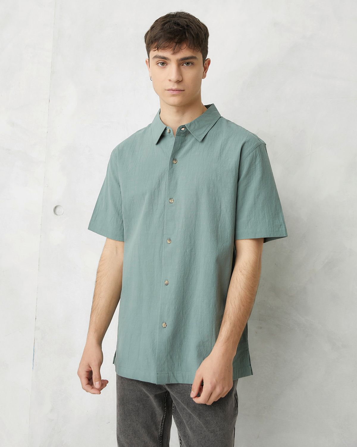 BEARCLIFF Camisa Casual Manga Corta Algodón Hombre Bearcliff