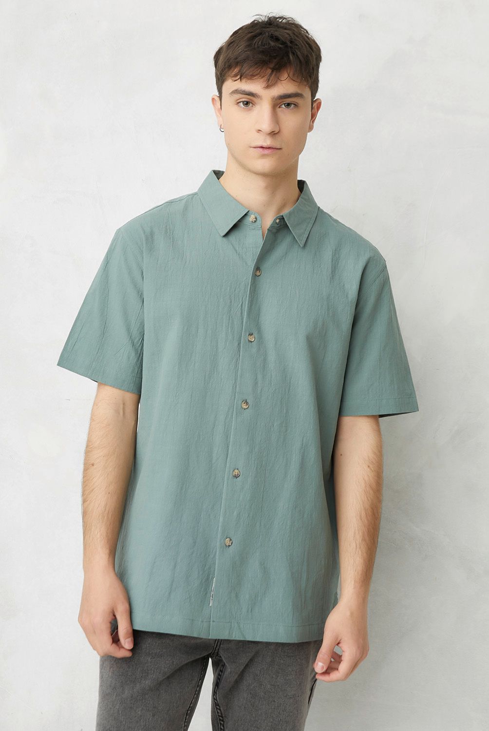 BEARCLIFF - Camisa Casual Manga Corta Algodón Hombre Bearcliff