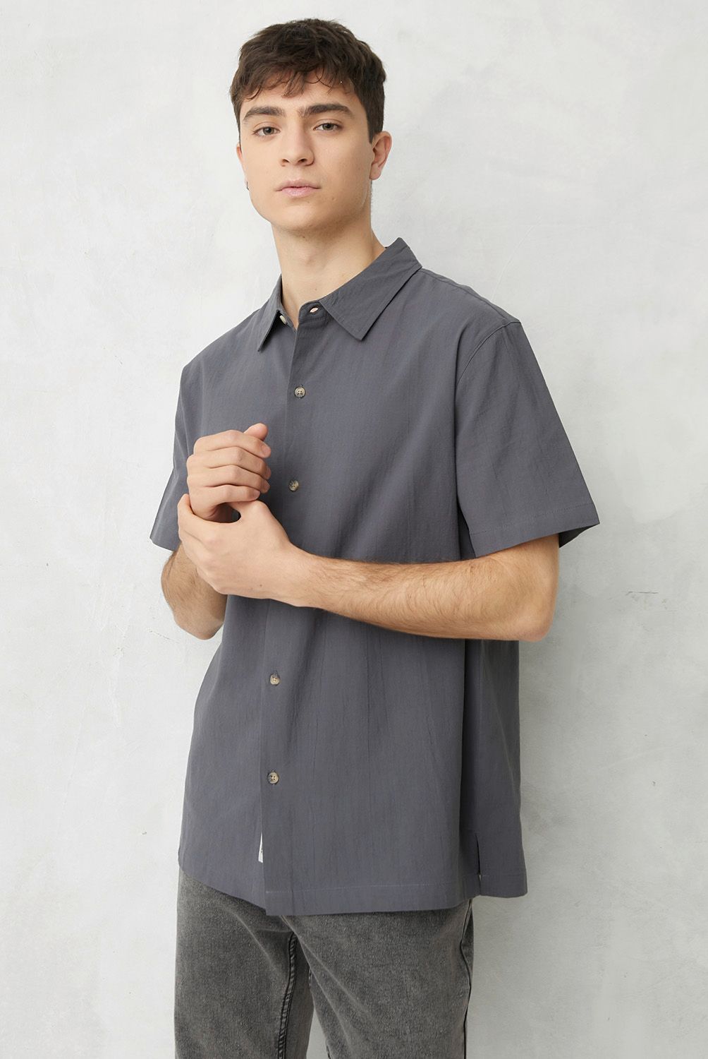 BEARCLIFF - Camisa Casual Manga Corta Algodón Hombre Bearcliff