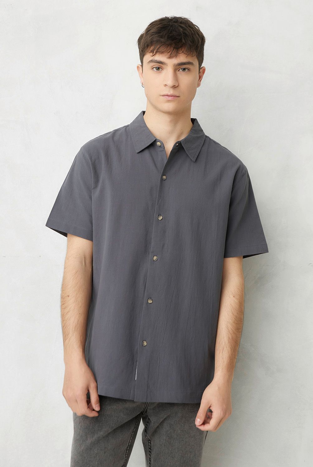 BEARCLIFF - Camisa Casual Manga Corta Algodón Hombre Bearcliff