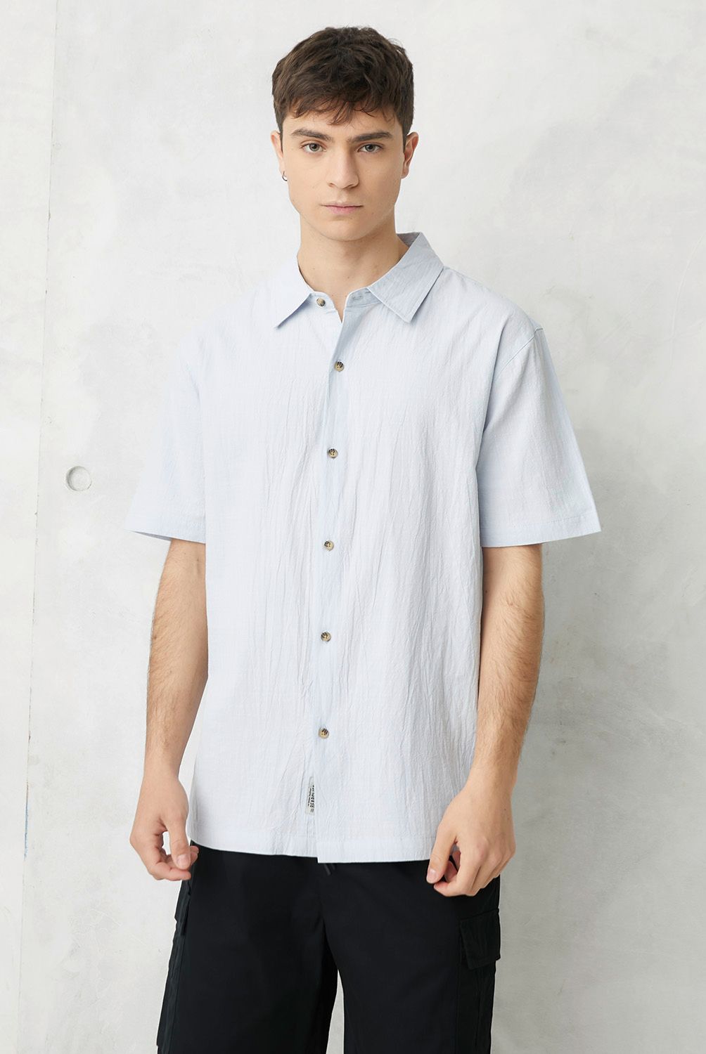 BEARCLIFF - Camisa Casual Manga Corta Algodón Hombre Bearcliff