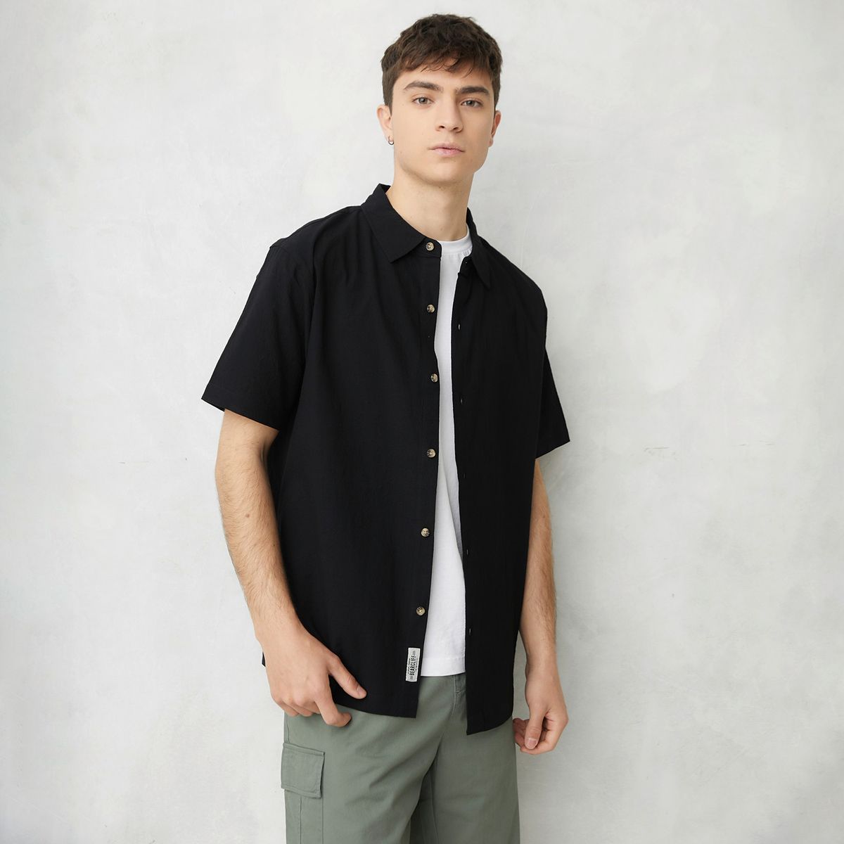 BEARCLIFF - Camisa Casual Manga Corta Algodón Hombre Bearcliff