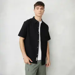 BEARCLIFF - Camisa Casual Manga Corta Algodón Hombre