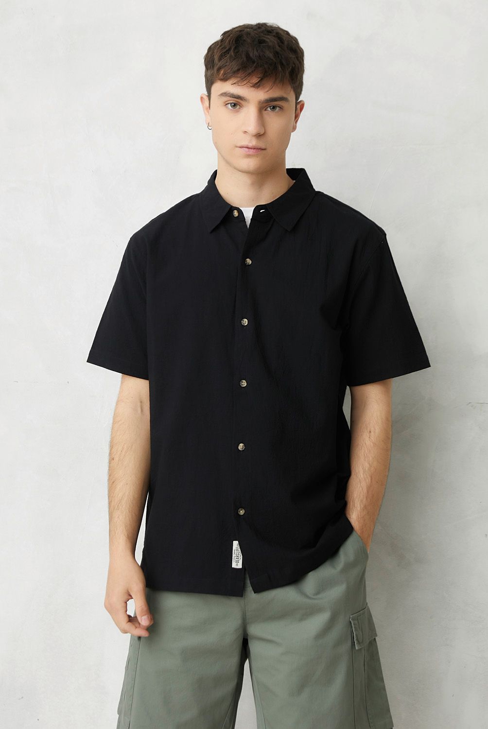 BEARCLIFF - Camisa Casual Manga Corta Algodón Hombre Bearcliff