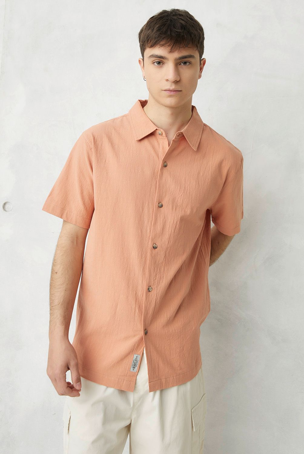 BEARCLIFF - Camisa Casual Manga Corta Algodón Hombre Bearcliff