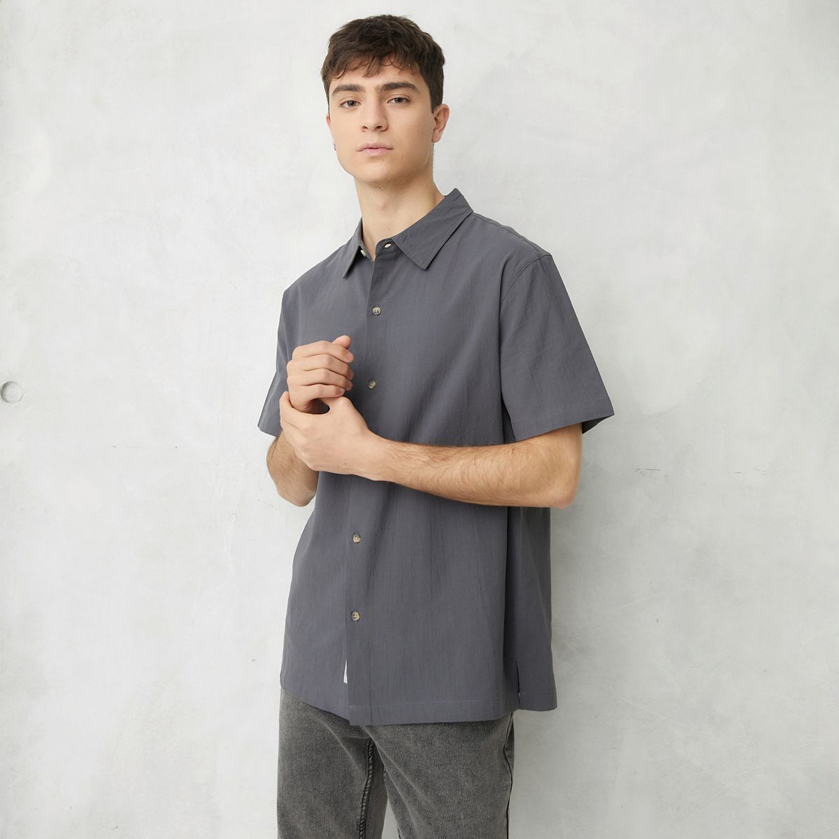 BEARCLIFF - Camisa Casual Manga Corta Algodón Hombre Bearcliff