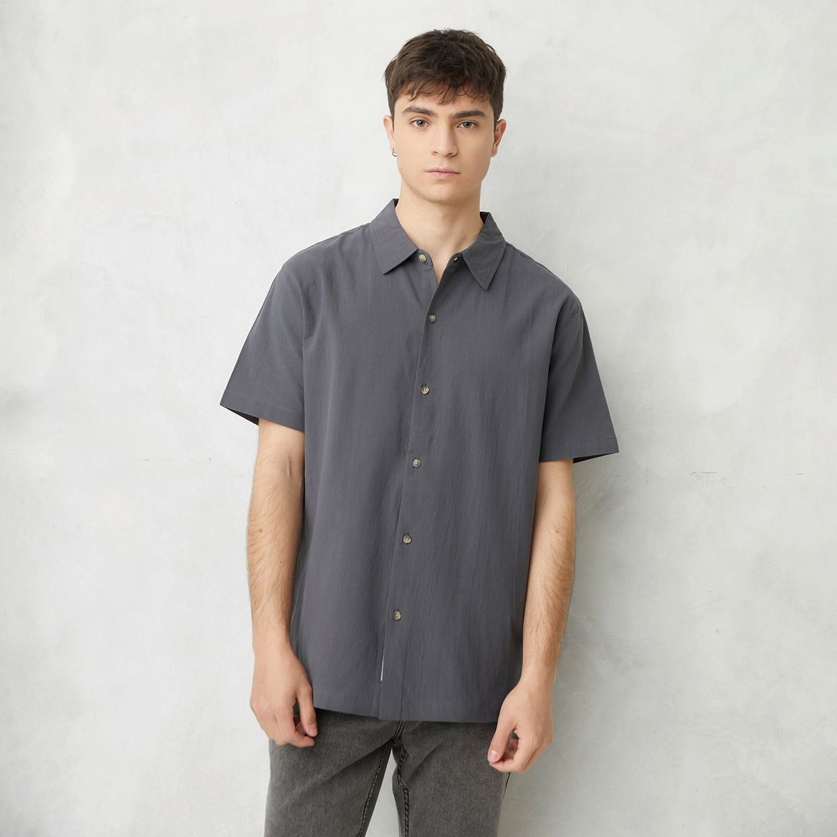 BEARCLIFF - Camisa Casual Manga Corta Algodón Hombre Bearcliff