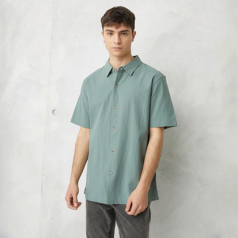 BEARCLIFF - Camisa Casual Manga Corta Algodón Hombre Bearcliff