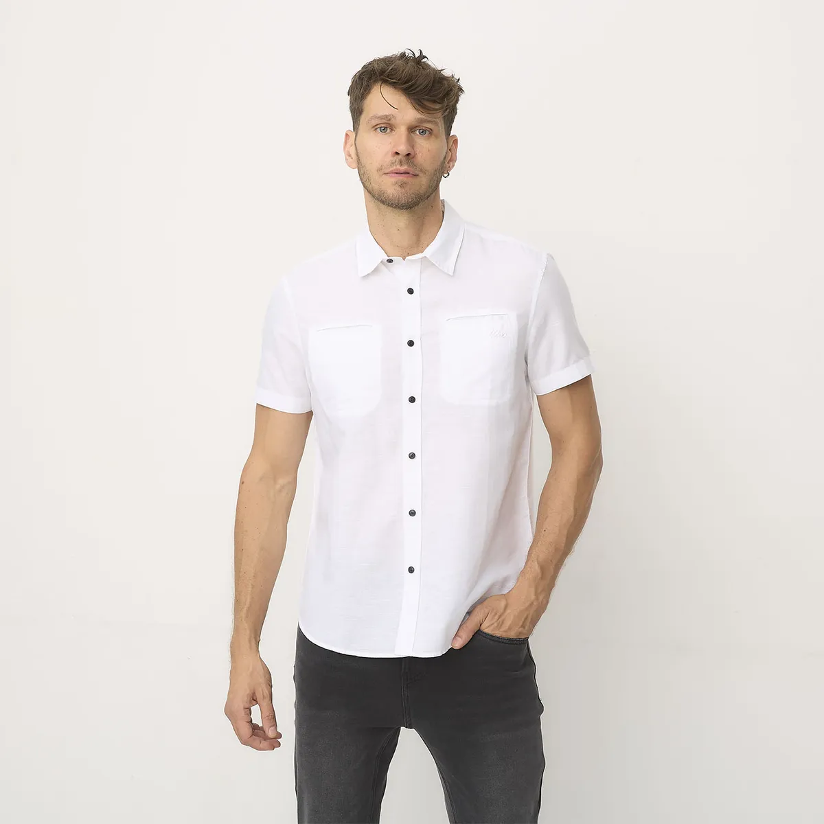 MOSSIMO - Camisa Casual Manga Corta Algodón Hombre Mossimo