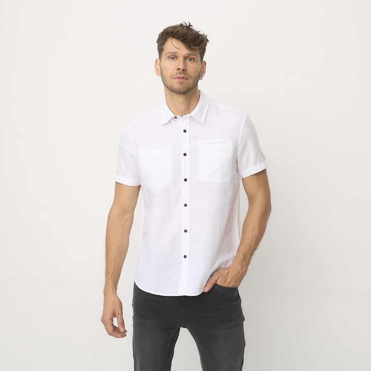 MOSSIMO - Camisa Casual Manga Corta Algodón Hombre Mossimo