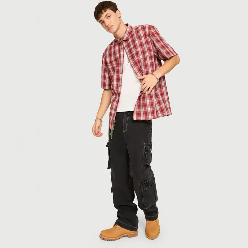 AMERICANINO - Camisa Casual Manga Corta Algodón Hombre Americanino