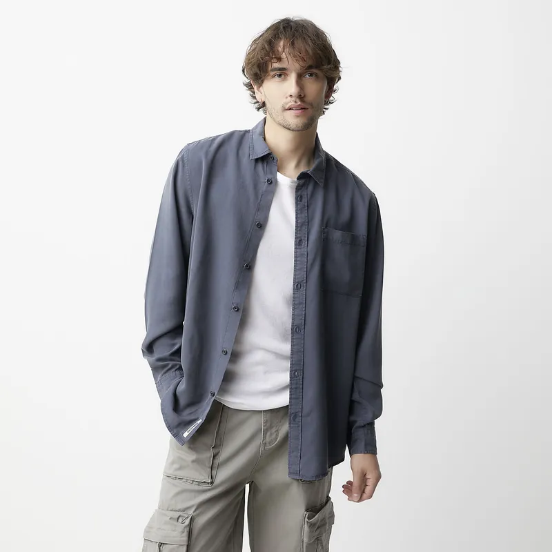 AMERICANINO - Camisa Casual Manga Larga Hombre Americanino