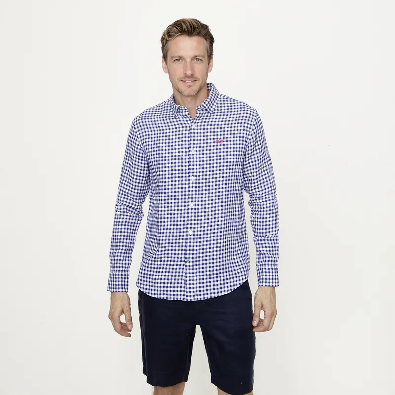 LA MARTINA - Camisa Casual Manga Lino Hombre La Martina