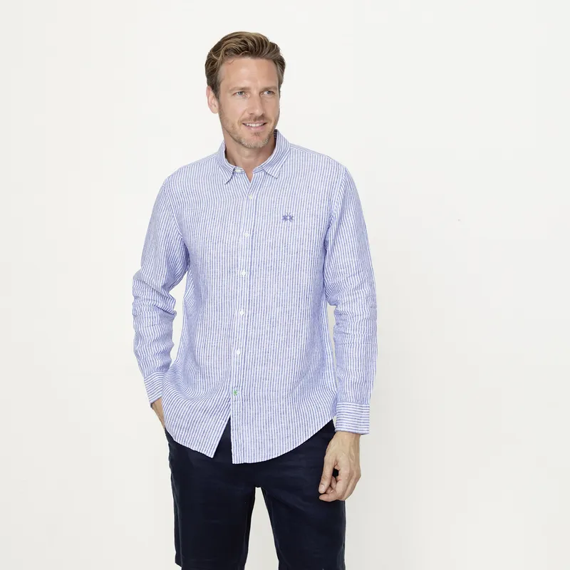 LA MARTINA - Camisa Casual Manga Lino Hombre La Martina