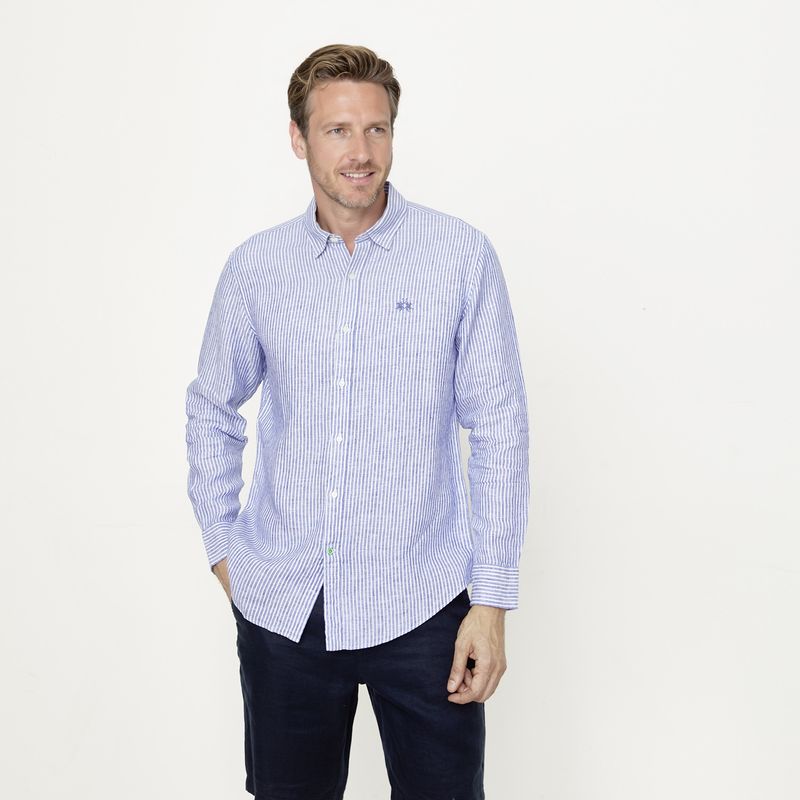 LA MARTINA - Camisa Casual Manga Lino Hombre La Martina