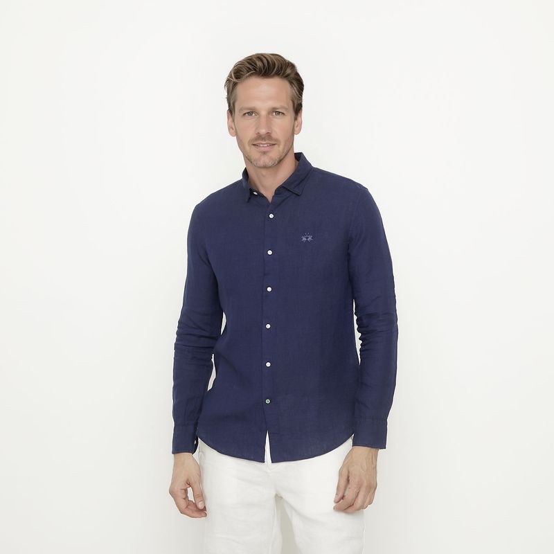 LA MARTINA - Camisa Casual Manga Lino Hombre La Martina
