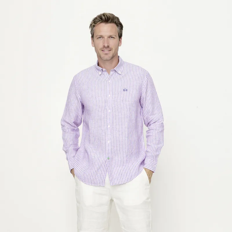 LA MARTINA - Camisa Casual Manga Lino Hombre La Martina