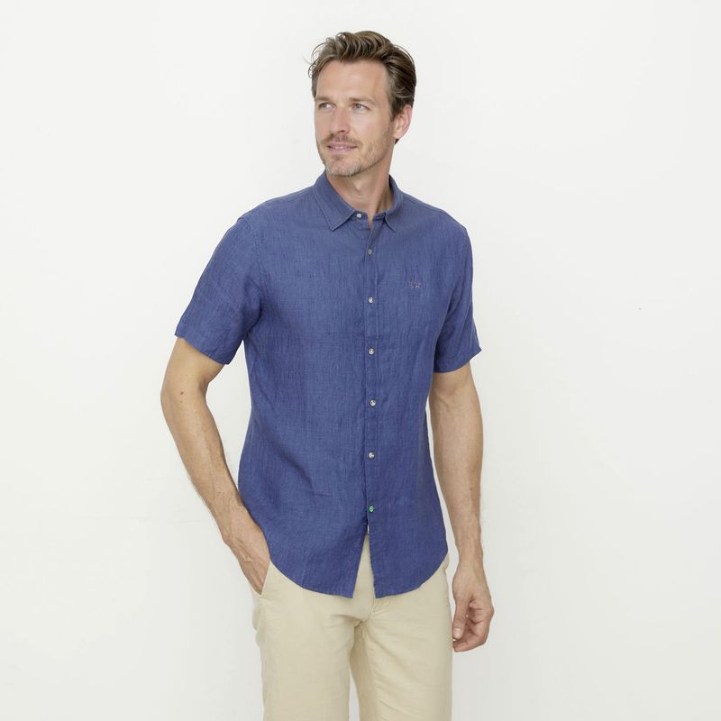 LA MARTINA - Camisa Casual Manga Lino Hombre La Martina