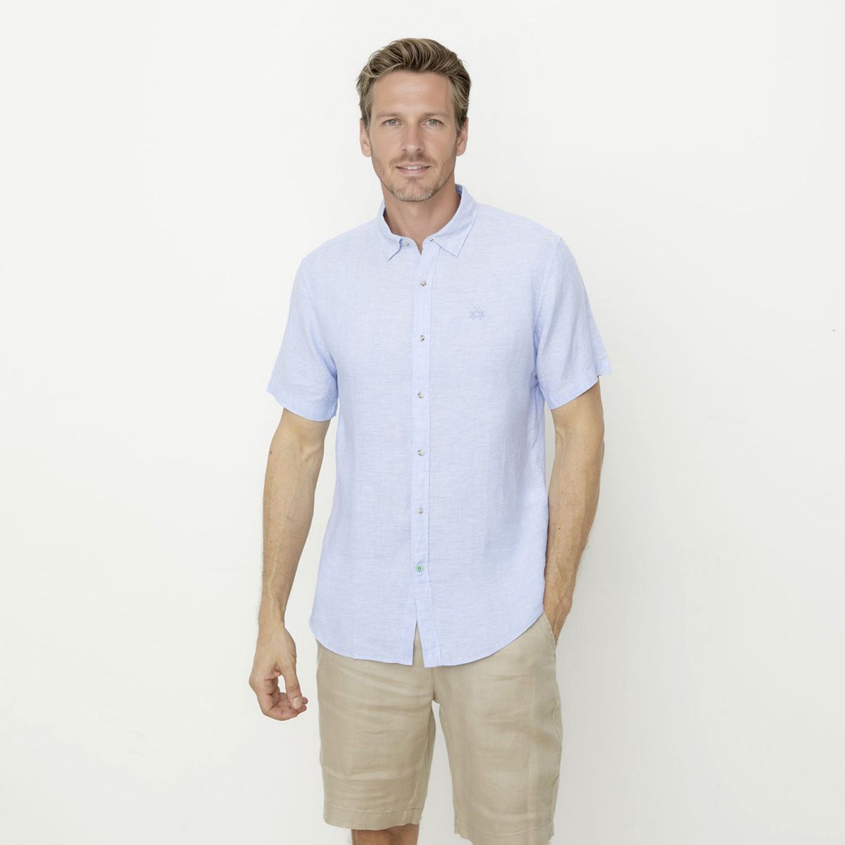 LA MARTINA - Camisa Casual Lino Hombre La Martina