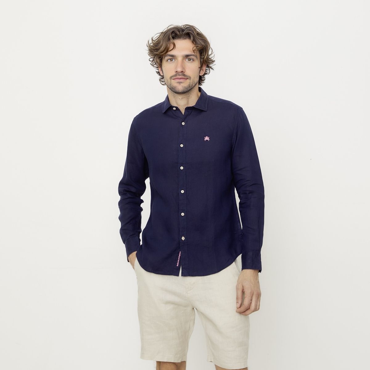 CASCAIS - Camisa Casual Manga Larga Lino Hombre Cascais