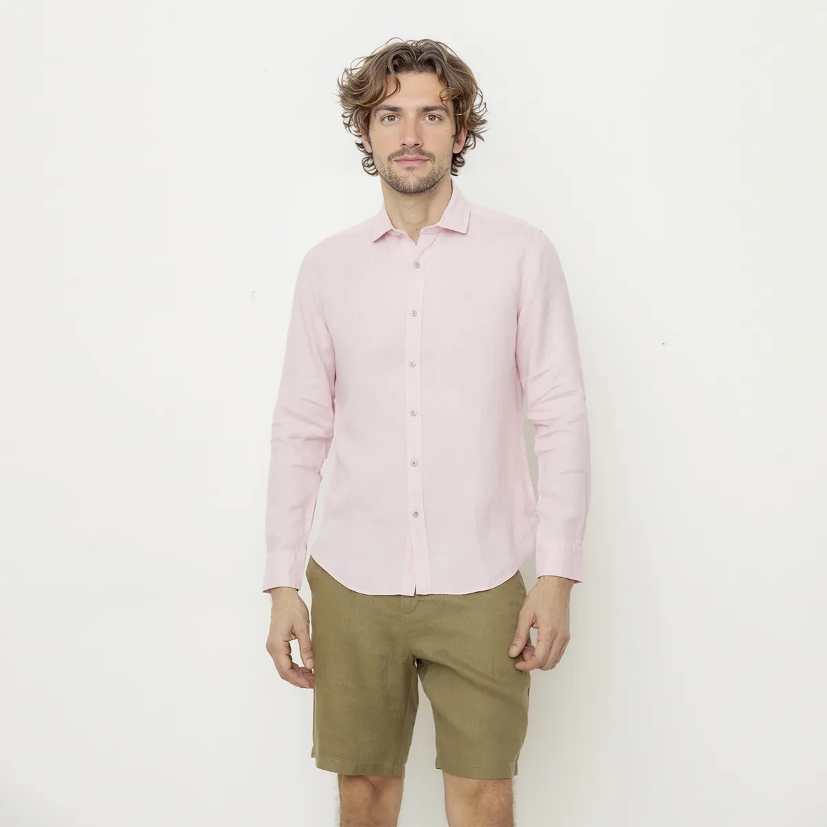 CASCAIS - Camisa Casual Manga Larga Lino Hombre Cascais