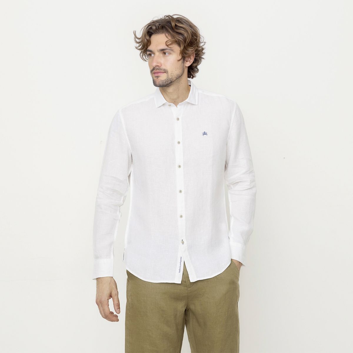 CASCAIS - Camisa Casual Manga Larga Lino Hombre Cascais