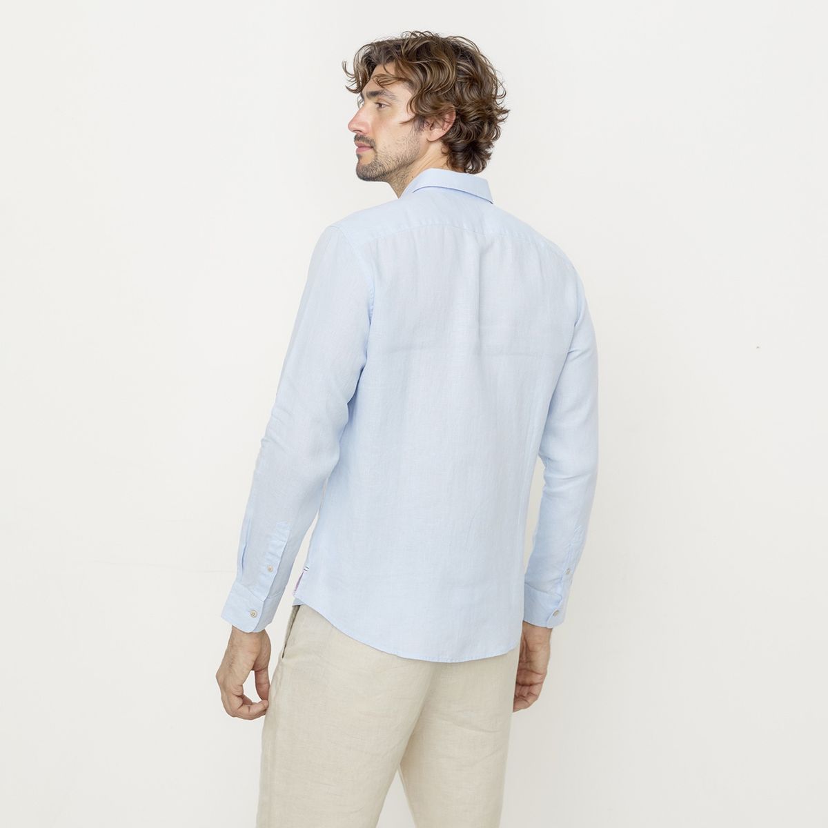 CASCAIS - Camisa Casual Manga Larga Lino Hombre Cascais